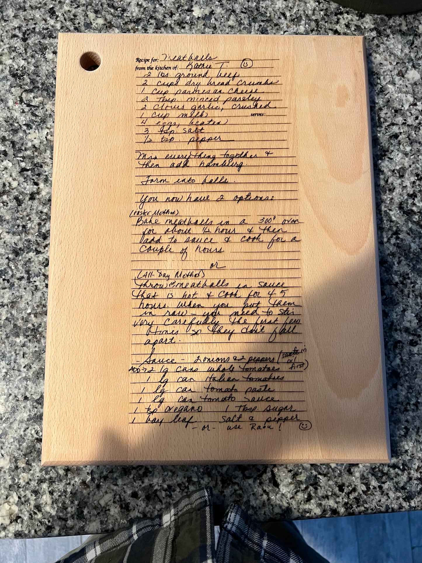 Lasered Cutting Board