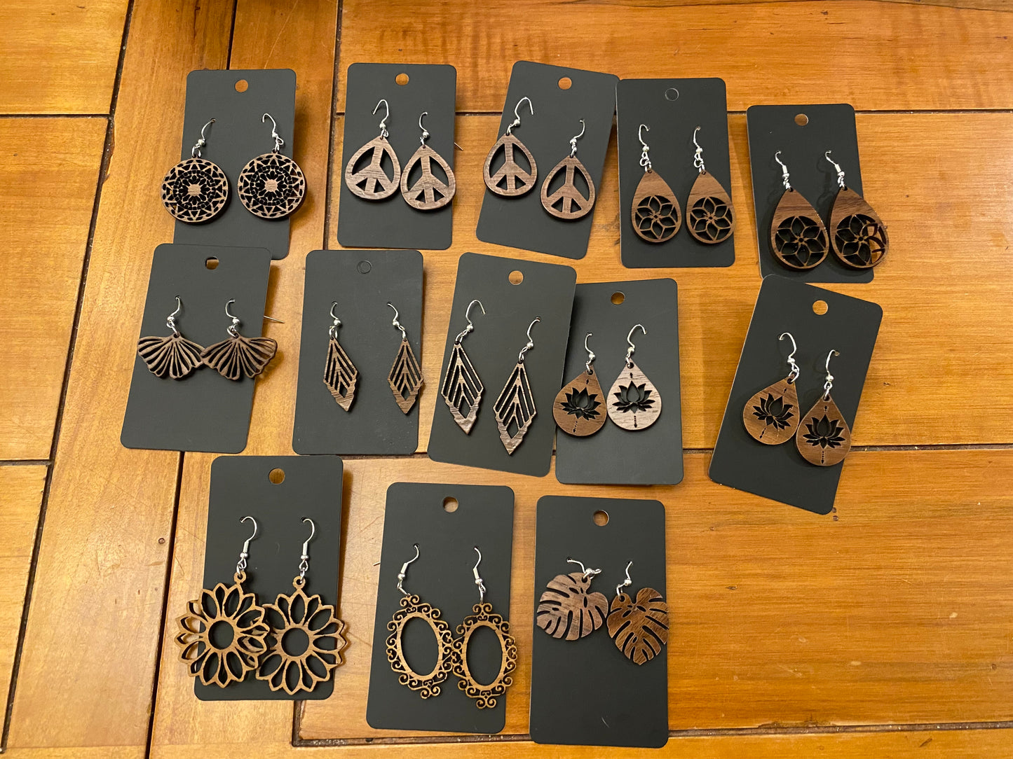 Wooden Laser Cut Earrings